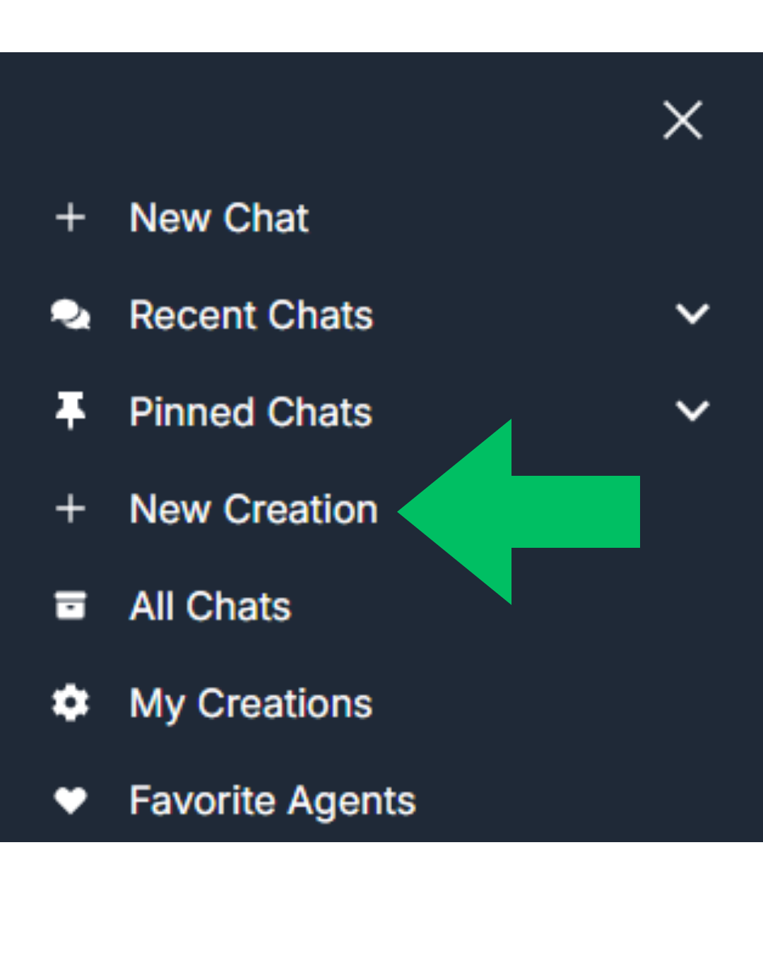 Flint AI sidebar showing the New Creation option